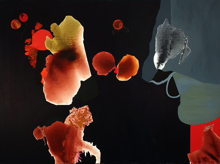 Untitled 110 Black, Red, Brown Orbs